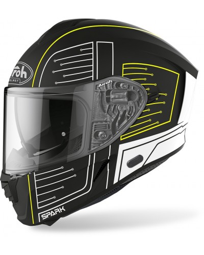 KASK AIROH SPARK CZARNO-BIAŁO-FLUO MAT L NOWY