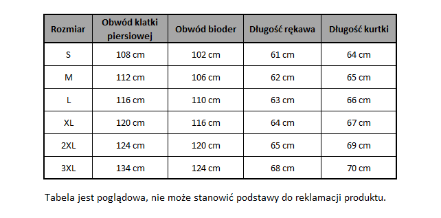 tabela rozmiarów stark
