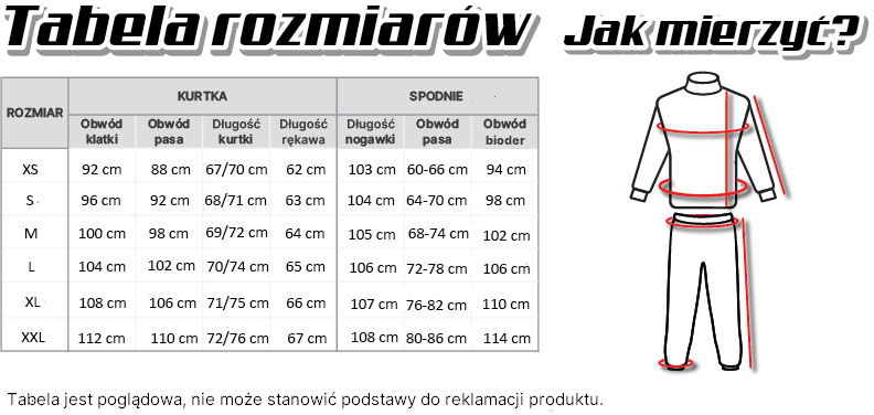Tabela rozmiarów
